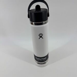 Hydro Flask 24 oz Wide Mouth Water Bottle w/ Flex Straw Cap White
